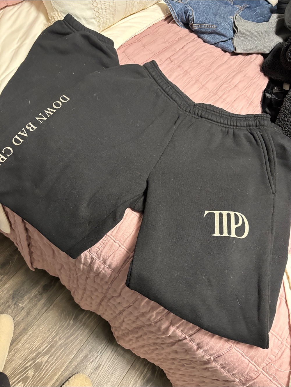 Taylor Swift Black 'Down Bad Crew' Logo Sweatpants